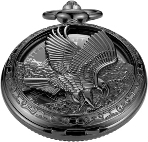 Clock Hand Wind Pocket Watch for Men with FOB Chain Vintage Mechanical Men's Pocket Watch, vehicle free constitute horsefly silicon Roman Dial 