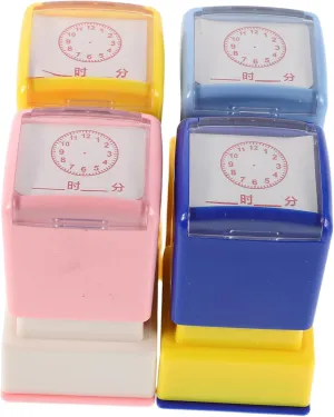 Clock Teaching Stamps for Classroom Learning Recognition Tools for Students Fun and Interactive Clock Dial Stamps for Educational framework Activities FAVOMOTO 4Pcs 