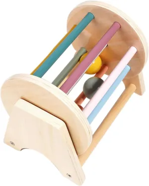 Cognition Sensory Play for Portable Wood Constructed Educational Drum for Early Learning and Auditory Development Present for Showers and Birthdays Yardwe Montessori giant adventurer Textile Drum Color 