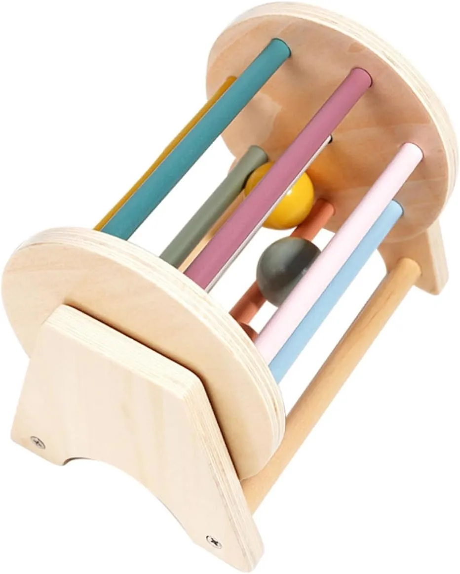 Cognition Sensory Play for Portable Wood Constructed Educational Drum for Early Learning and Auditory Development Present for Showers and Birthdays Yardwe Montessori giant adventurer Textile Drum Color 