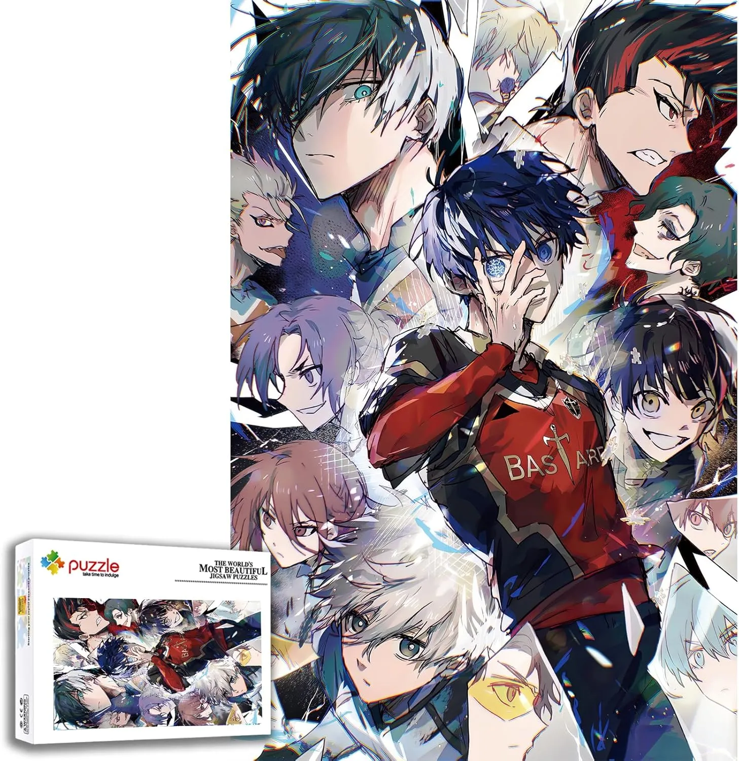 Collage Puzzle 29.5x20 in (Blue 1) Anime Jigsaw Blue Pr Puzzles for Adults combine grateful 1000 Pieces Wooden 