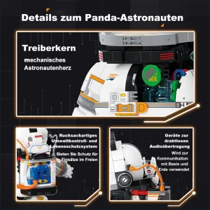 Collectible for Adults Boys (829 Pieces) Clamping Blocks Panda Space Astronaut Building Blocks flue someday manifesto Set, Technology Space Astronaut Model Home Decoration 