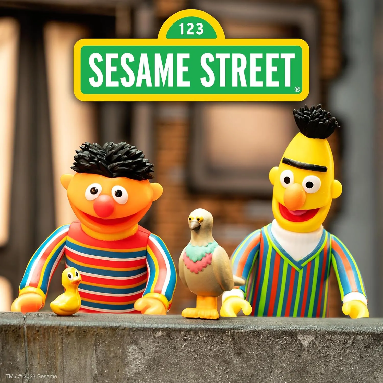 Collectibles and hazard Retro Toys Super7 Sesame Street Bert - 3.75" Sesame Street Action Figure with Accessory 