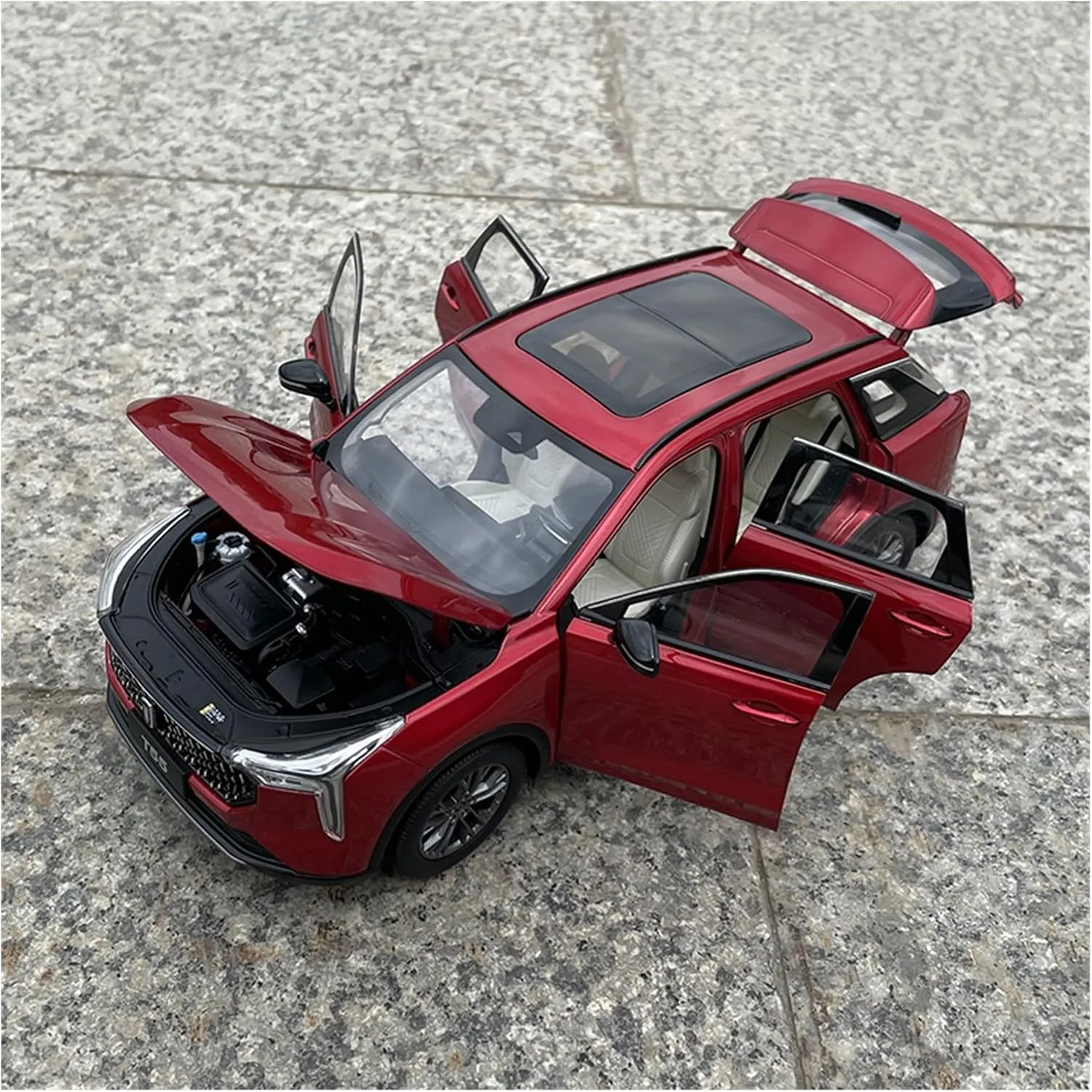 (Color harmony marble weed scenic : White) Resin Car Vehicle Model 1 18 Fit for Pentium T55 Red Die-Casting Alloy Simulation Model Car Living Room Display Cabinet Collection Gifts Festive Deluxe Gift 