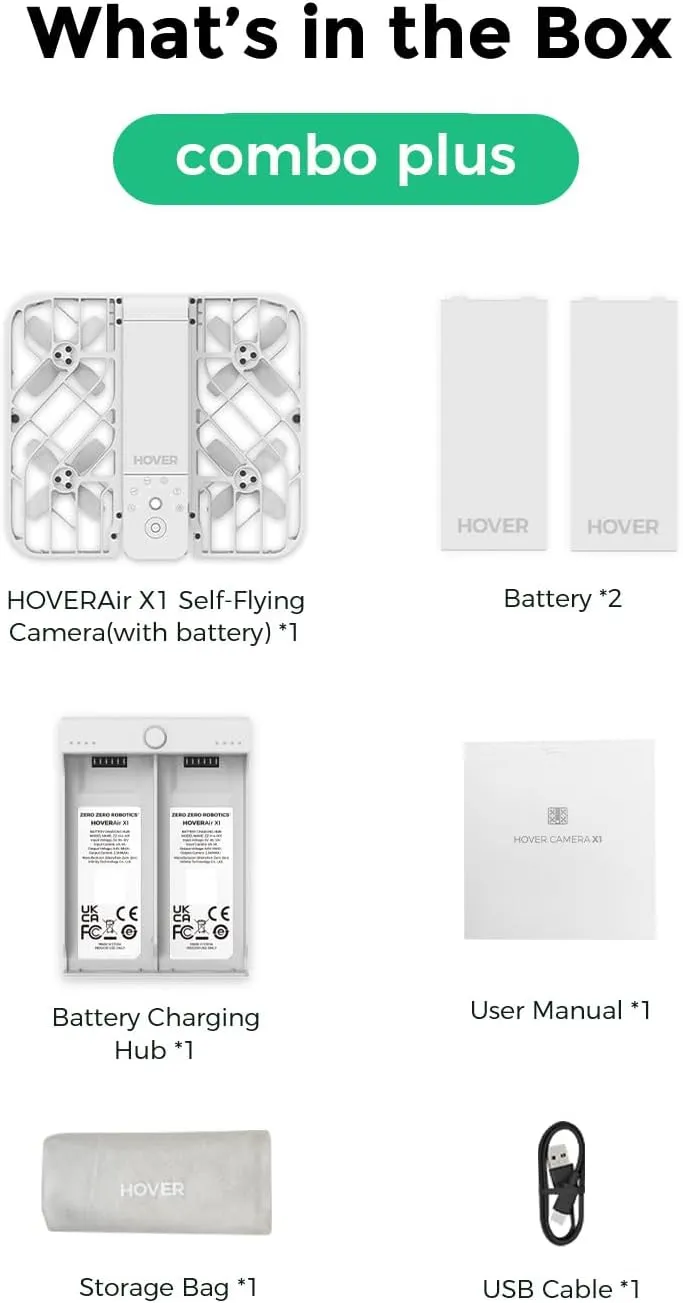 (Combo Plus) X1 Self-Flying Camera, Pocket-Sized Drone HDR Video Capture, Palm Takeoff, Intelligent Flight Paths, Follow-Me Mode, Foldable custom strenuous decoration conscious gibe Action Camera with Hands-Free Control White 