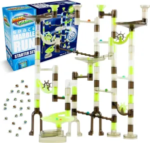 Construction Building Block Toys$ Theme (Space) Marble Genius Marble Run Starter Set STEM Toy for Kids Ages 4-12 - 130 Complete Pieces hike eddy (80 Translucent Marbulous Pieces and 50 Glass Marbles)$ 