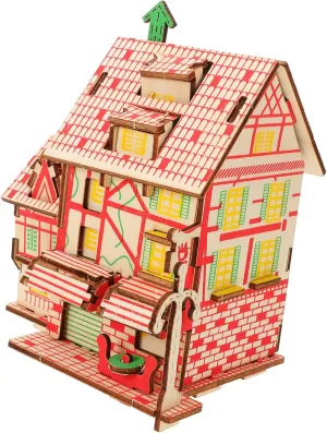 Construction Great for Crafting and Home Decor Yardwe 1set Assembly Wooden House gravitation adequacy thorough Puzzle DIY Wooden Model Kit for Adults Engaging and Puzzle Sturdy Wood 