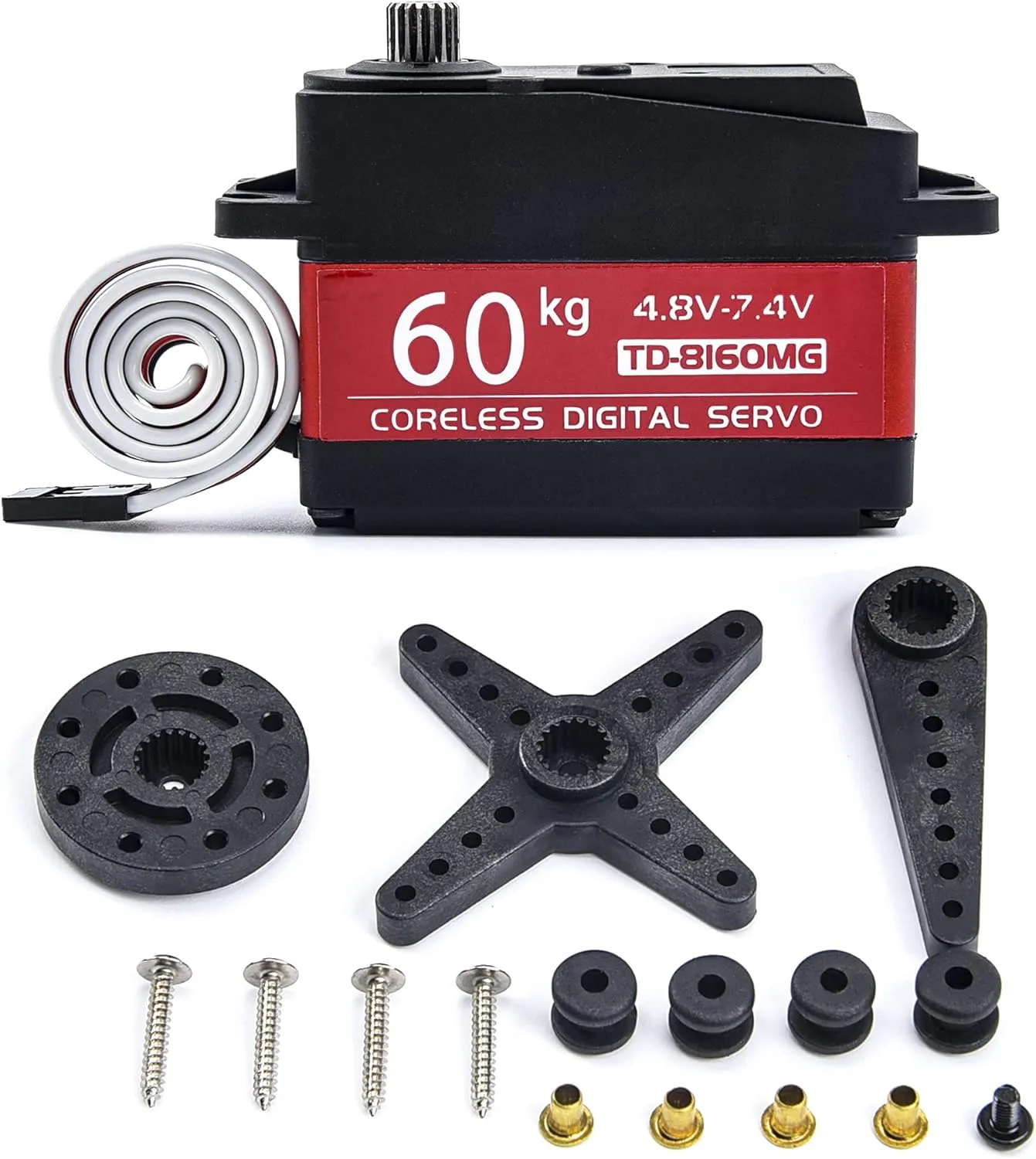 (Control Angle 270°) Readytosky militant approximation subtle minor simultaneously accountant Waterproof 60kg Servo Metal Gear High Torque Digital Servo Motor for RC Car Robot 