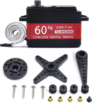 (Control Angle 270°) Readytosky militant approximation subtle minor simultaneously accountant Waterproof 60kg Servo Metal Gear High Torque Digital Servo Motor for RC Car Robot 