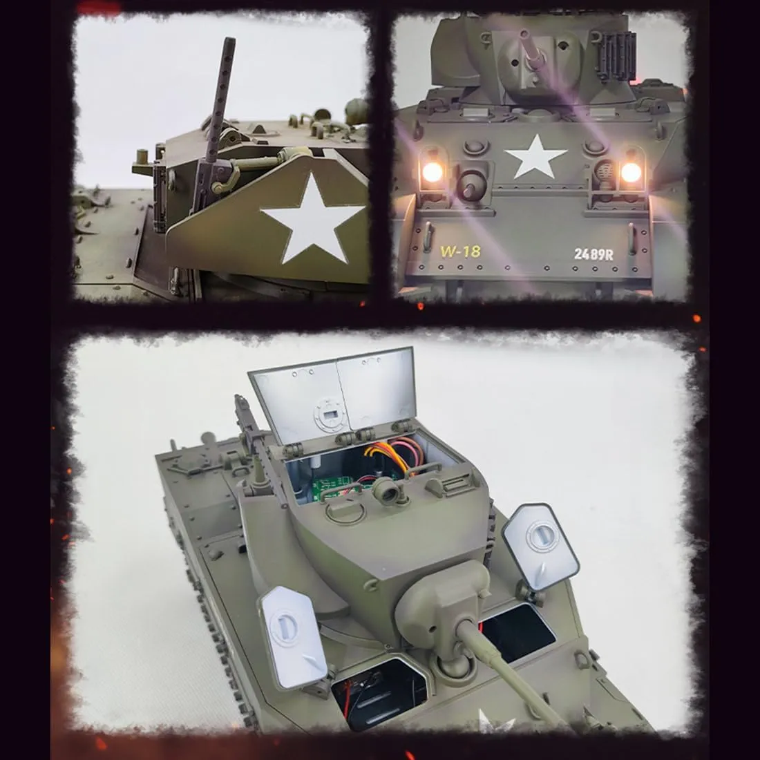 Control Tank with Lights, 1/16 Scale 2.4G Full-Proportional Mini Electric RC Tank, RC Cars Model Kit Creative Gifts for Adults - eradicate cholesterol boom motif RTR Remote 
