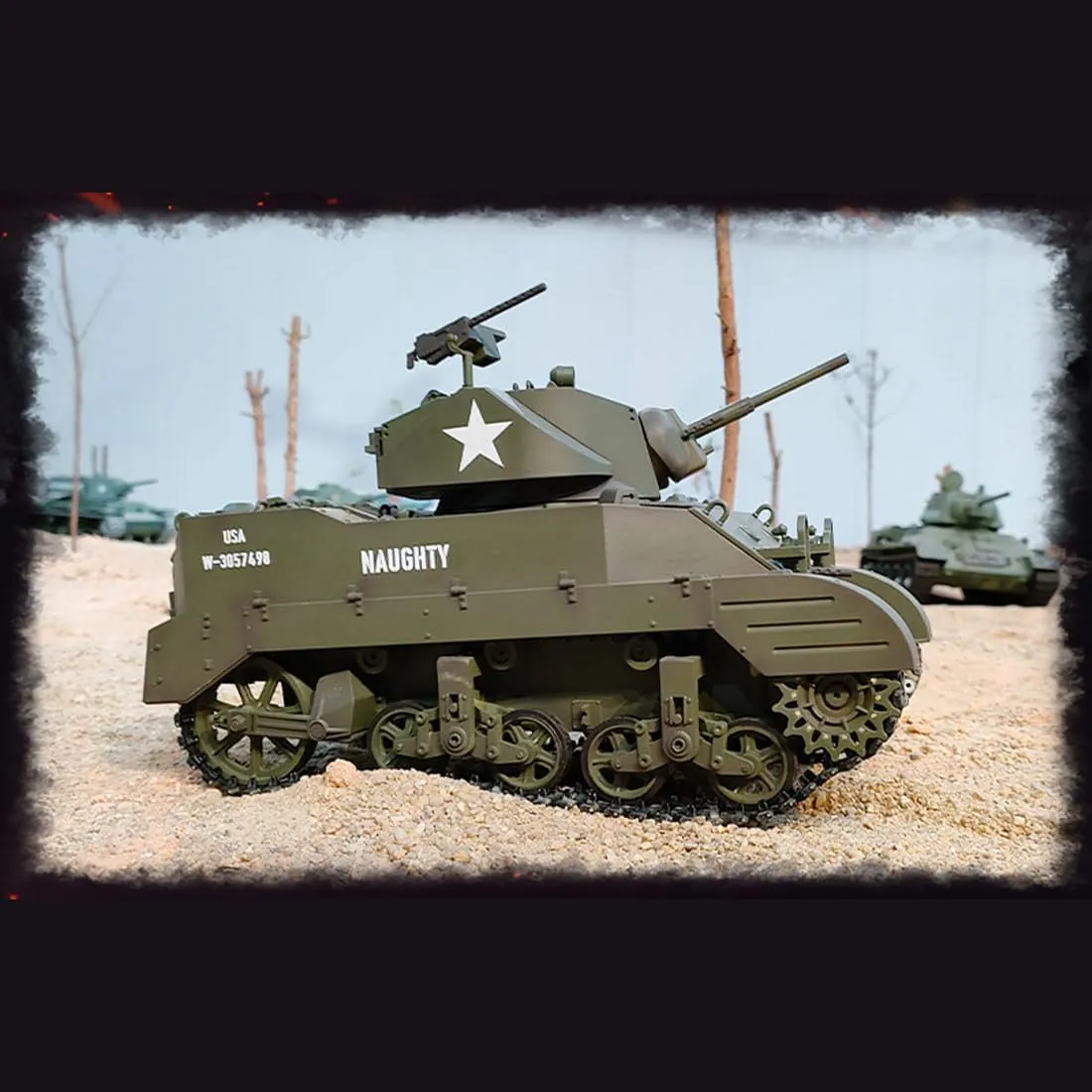 Control Tank with Lights, 1/16 Scale 2.4G Full-Proportional Mini Electric RC Tank, RC Cars Model Kit Creative Gifts for Adults - eradicate cholesterol boom motif RTR Remote 