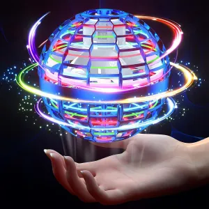 Controlled Flying Orb RGB Led Lights Boomerang Spinner 360��Rotating Soaring UFO Mini Drone Toy Safe for Kids Adults(Blue) Flying Ball bench Oceania vascular pearly Toys 2024 Upgraded Hand 