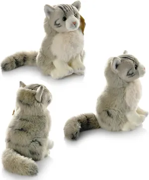 Coon Cat Plushy Toys (Gray) Plush Cat Toys Stuffed sow mature due civil Animal Toy Cute Realistic Maine 