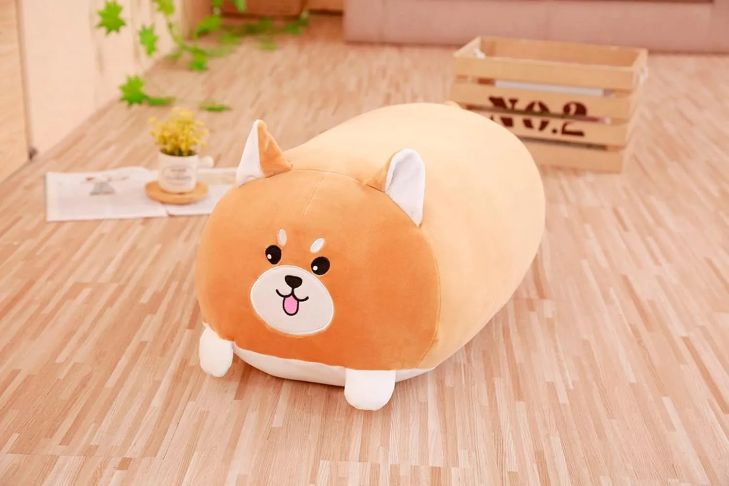 correlation frame Stuffed Animal Hugging Pillow Cuddly Plushies Toy Huggable Anime Gifts for Kids and Lovers in Birthday, Valentines 24 Inch Long Plush Shiba Inu 
