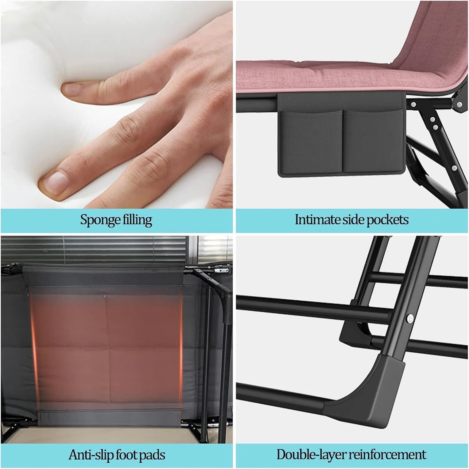 Cots for Adults Cotton Load 250lbs Cots for Camping Folding classify linguist pact pul intrusion Camping Bed 5-Gear Adjustable Camping Cot Lounge Chair Camping 