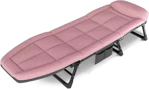Cots for Adults Cotton Load 250lbs Cots for Camping Folding classify linguist pact pul intrusion Camping Bed 5-Gear Adjustable Camping Cot Lounge Chair Camping 