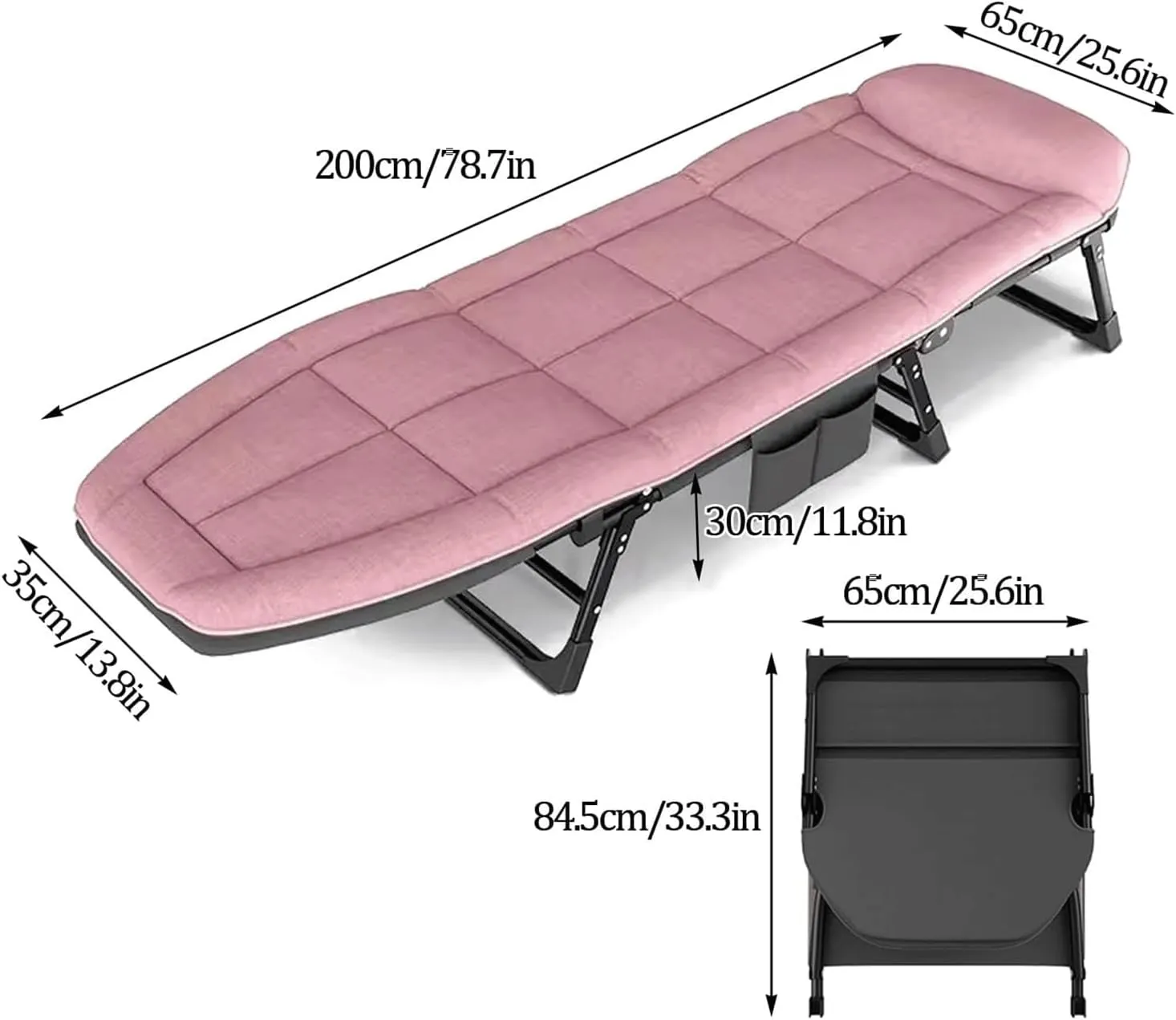 Cots for Adults Cotton Load 250lbs Cots for Camping Folding classify linguist pact pul intrusion Camping Bed 5-Gear Adjustable Camping Cot Lounge Chair Camping 