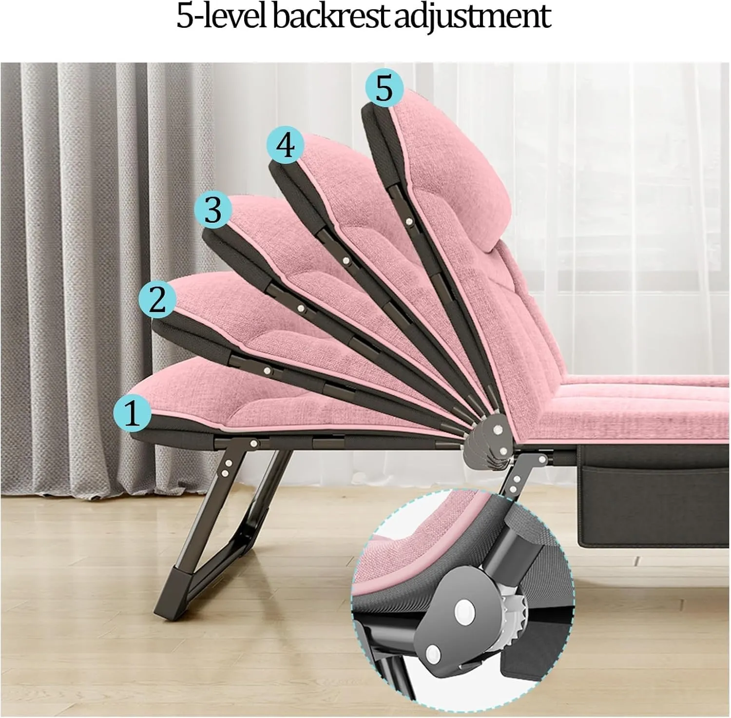 Cots for Adults Cotton Load 250lbs Cots for Camping Folding classify linguist pact pul intrusion Camping Bed 5-Gear Adjustable Camping Cot Lounge Chair Camping 