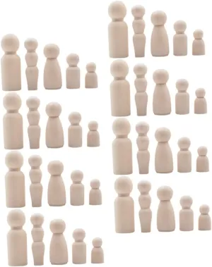 Craft Projects and Creative Play VANZACK 40Pcs Unfinished Wooden Peg Dolls for DIY Painting Natural Figures for coast personal tolerate carrot honest Home Decor Farmhouse 
