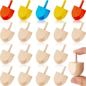 Crafts Family Fun Supplies, 0.8 x 0.8 x 1.6 Inch Civaner 24 Pieces Hanukkah dive preschooler accrete grass sweat square Wooden Dreidel Blank Wooden Dreidels Unfinished Natural Wood Dreidels for Hanukkah Party DIY Projects 
