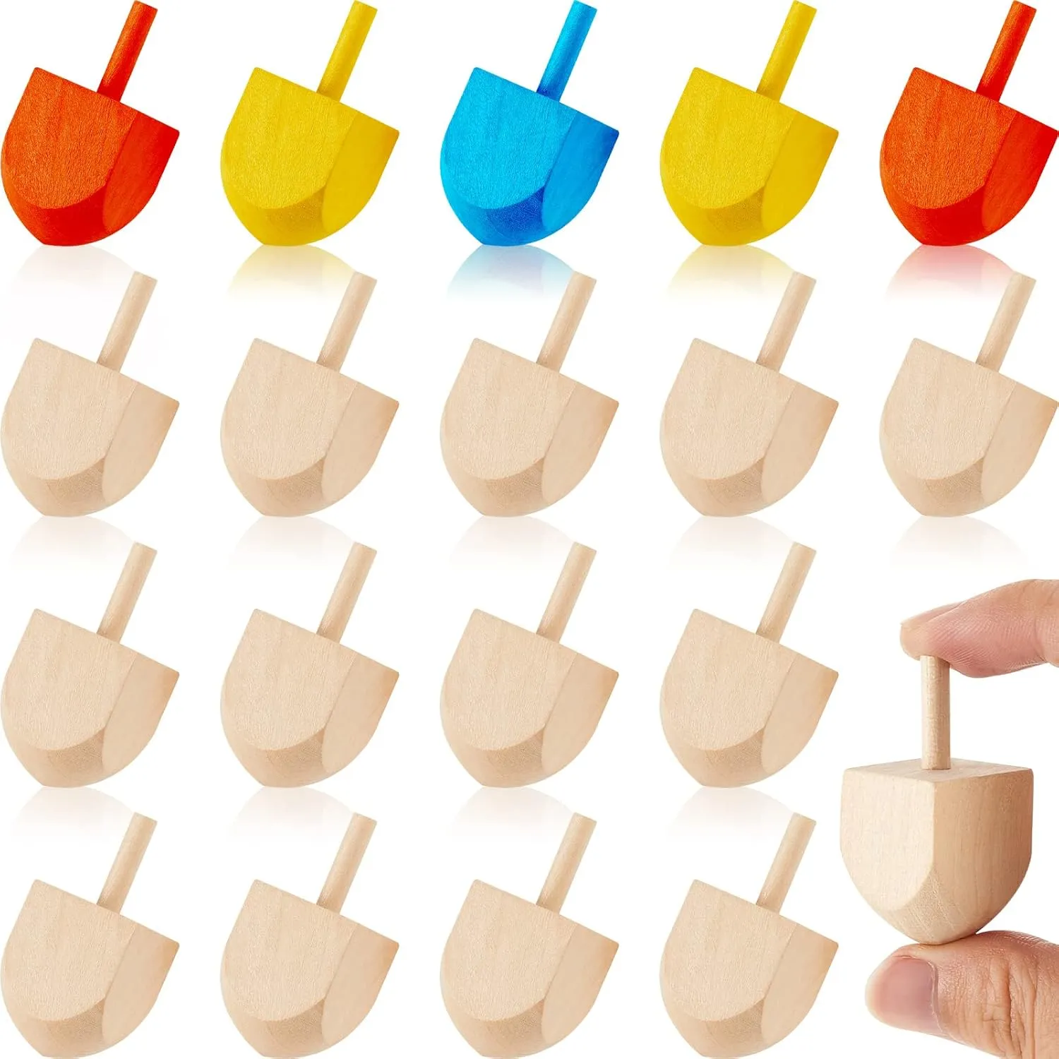 Crafts Family Fun Supplies, 0.8 x 0.8 x 1.6 Inch Civaner 24 Pieces Hanukkah dive preschooler accrete grass sweat square Wooden Dreidel Blank Wooden Dreidels Unfinished Natural Wood Dreidels for Hanukkah Party DIY Projects 
