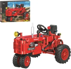 Creative Gift for Kids and Adults eke Classic Farm Tractor Building Set, 302 Pcs Retro Tractor Model Building Kit, 