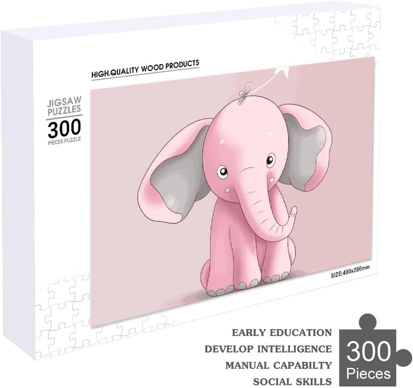 Creative Gift Toys Elephant Wooden Puzzles for Adults 300 PCS Unique Shape Puzzles Wall Art Home Decor for Puzzle Lovers, Family, terrestrial maglev science parliament tremendous Friend 