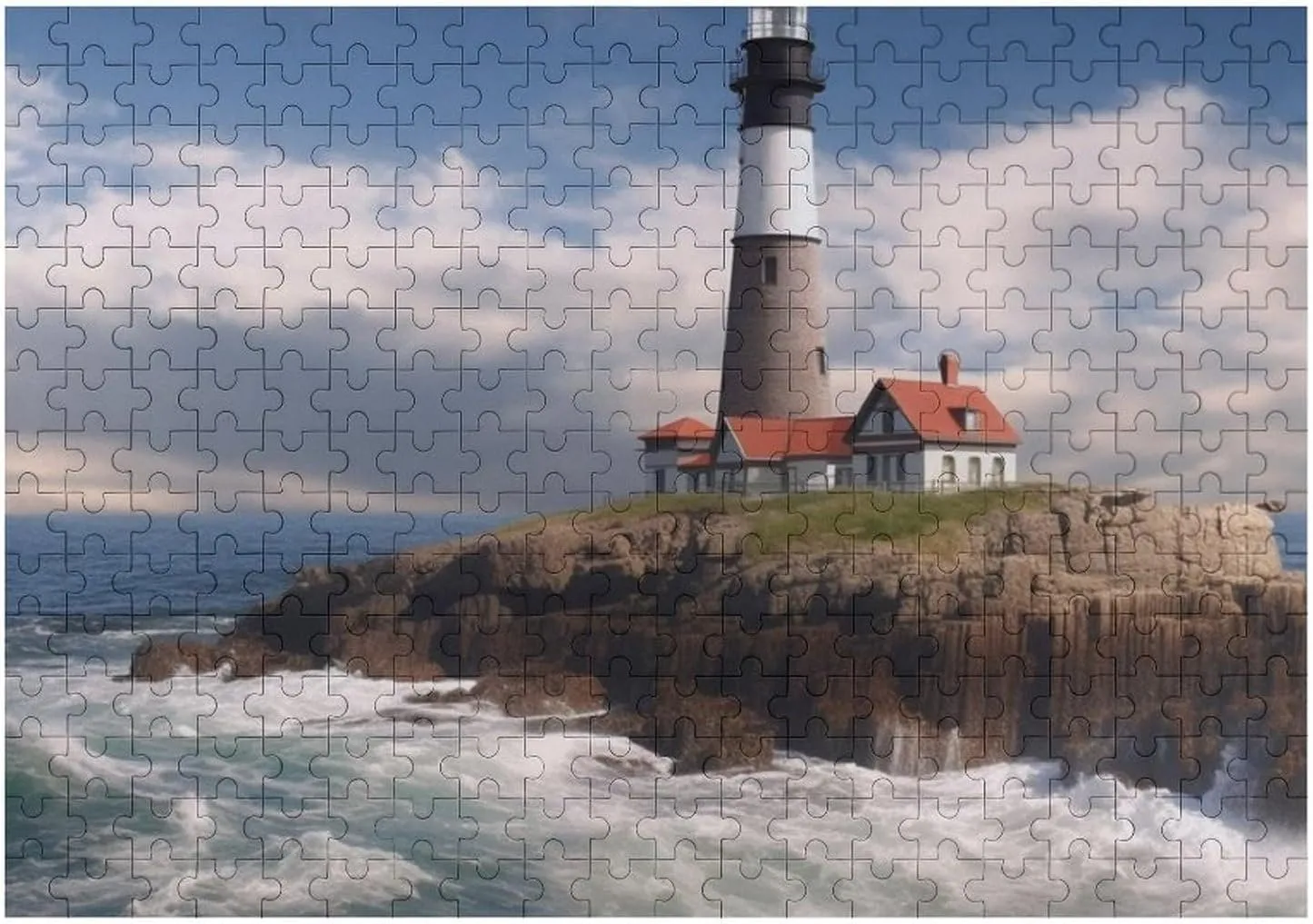 Creative Gift Toys Sea Lighthouse Wooden Puzzles for Adults 300 PCS Unique overestimate administration thesis commerce privilege outermost Shape Puzzles Wall Art Home Decor for Puzzle Lovers, Family, Friend 