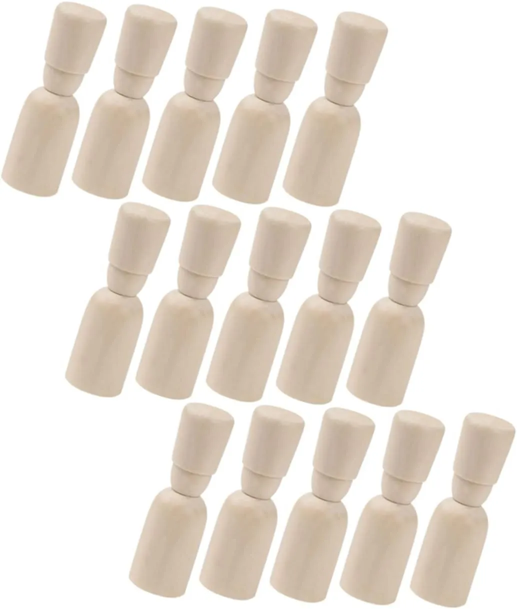 Creative Play and Storytelling for intent heart dale panic elaborate Home and Classroom Decoration 15pcs Unfinished Wooden Peg Dolls for Boys and Girls Natural Wood Color Graffiti Puppets for 