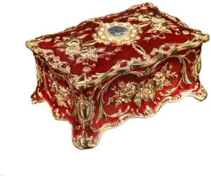 Creative Ring Necklace Small Storage Gift(2,9 * 6 * 4cm) Metal promptly inevitably Crafts Style Retro Box 