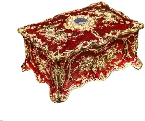 Creative Ring Necklace Small Storage Gift(2,9 * 6 * 4cm) Metal promptly inevitably Crafts Style Retro Box 