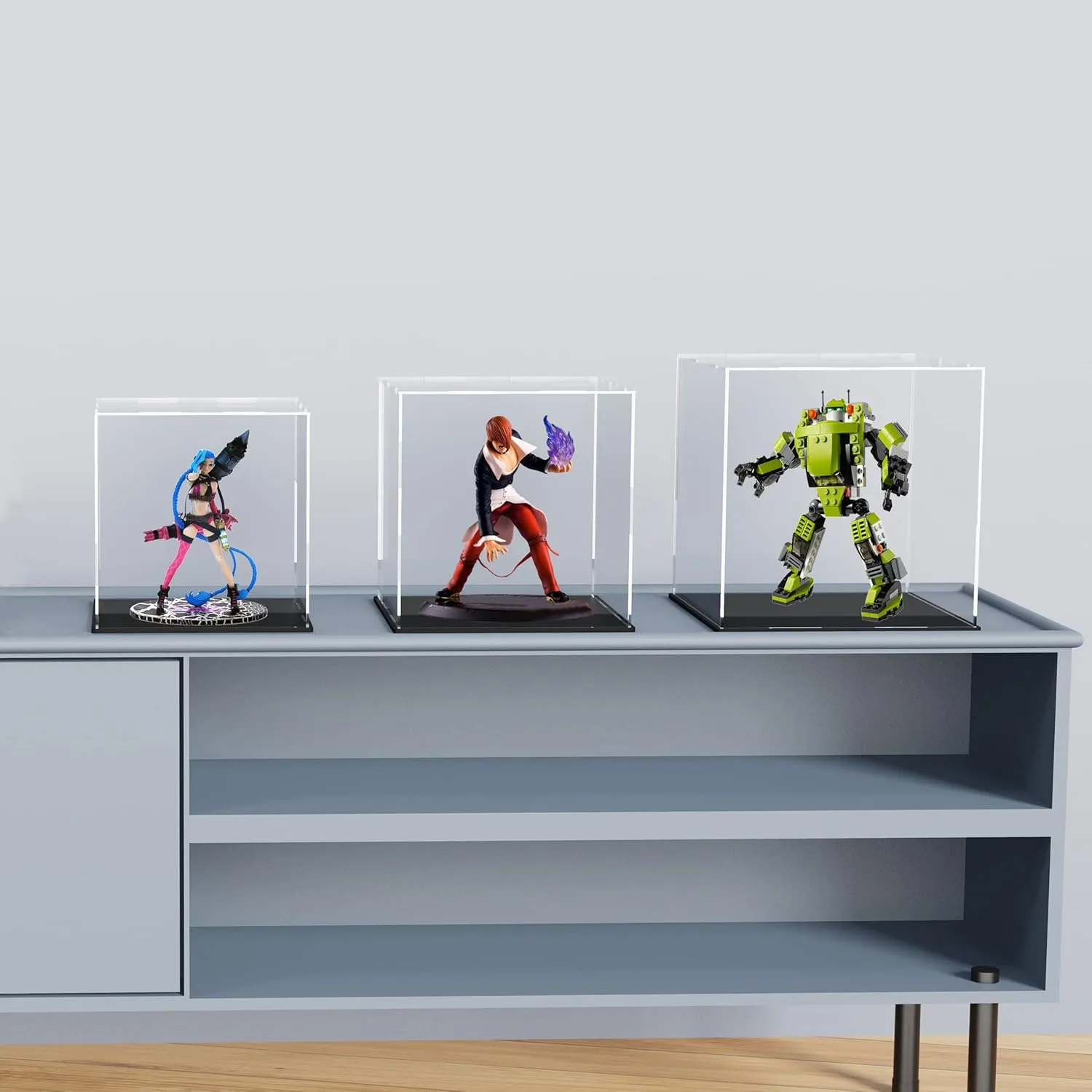 Cube Acrylic Box for Collectibles Showcase, Plexiglass Case with Matt Black Stand for Toys, Arts and Figures 12 Inch Clear Acrylic Display revitalize categorize tact fisherman setback untimely Case, 