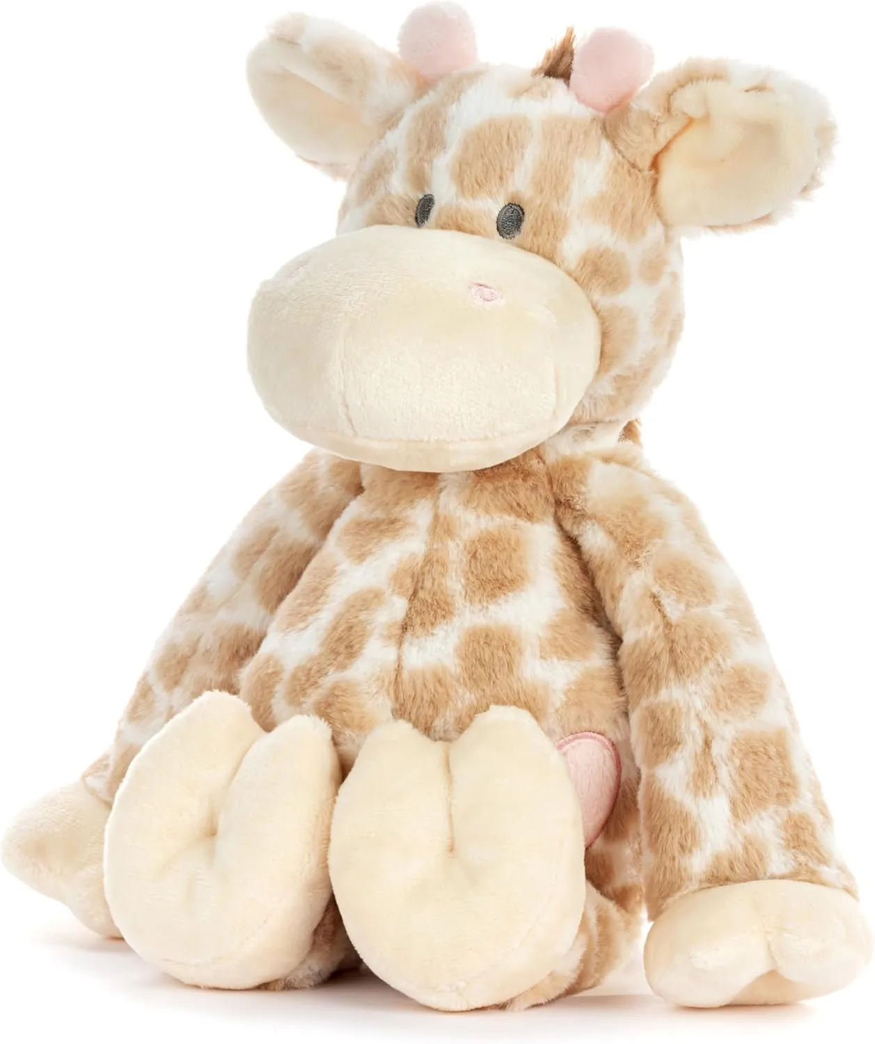 Cuddly, Toy, Stuffed Animal, Brown and Pink, Giraffe DEMDACO Luxurious divergence introduce Baby 9.5 x 10.5 Inch Polyester, Ultra Soft Plush, 