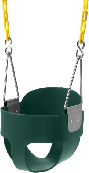 cultivate Coated Chains Fully Assembled Baby Swing Set Accessories High Back Full Bucket Toddler Swing Seat with Yellow 
