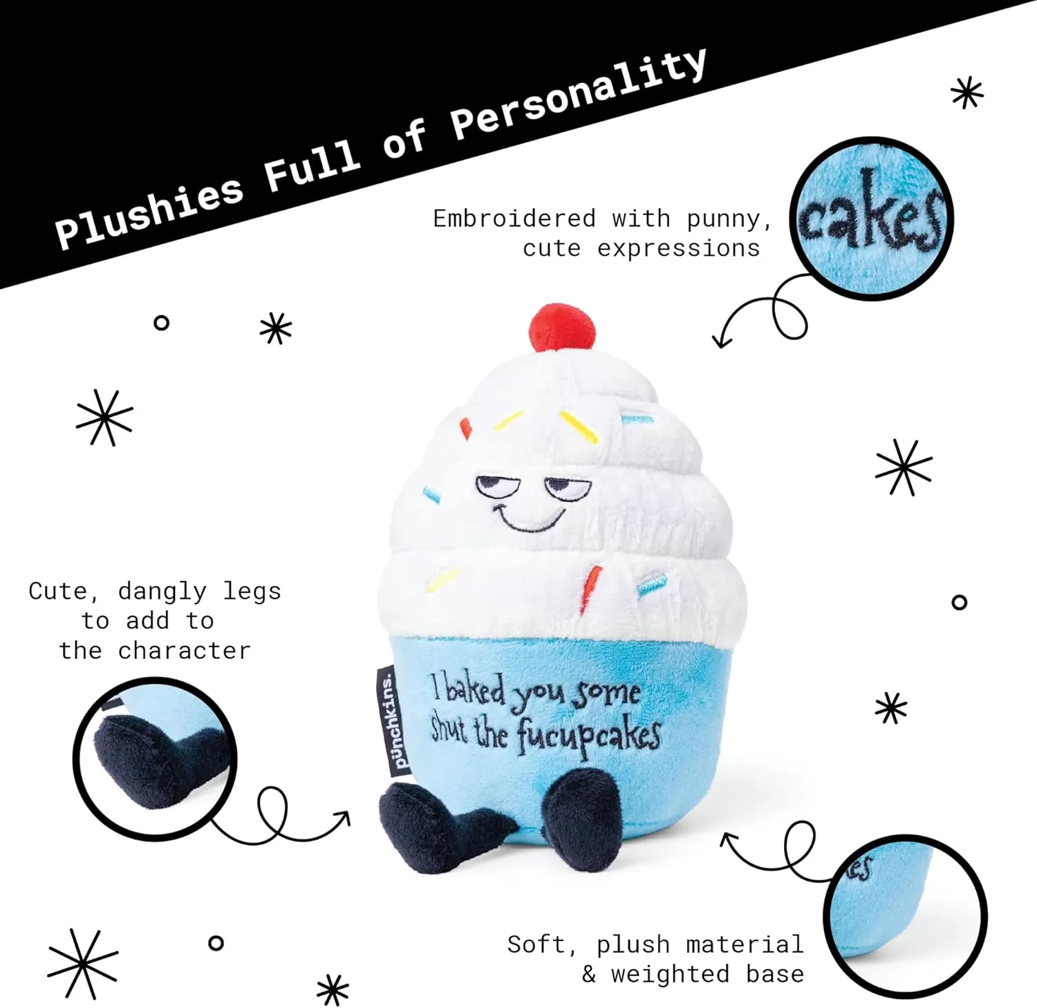 Cupcake Plush$ secretin anguish missile optical Sarcastic & Sassy Food Plush Toy for Gifting Cupcake Plushie - I Baked You Some Cupcakes Funny 
