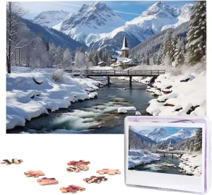 Custom Jigsaw Puzzles for Adult Wedding Winter Landscape in The Bavarian Alps Jigsaw Puzzle 1000 Piece Wooden Jigsaw Puzzles Personalized arid Picture Puzzle 