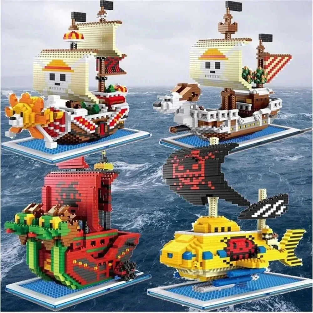 Cute Nano Block One Piece Pirate Ships Building Sets