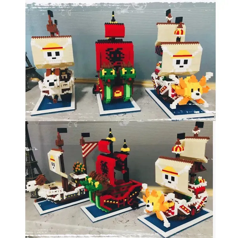 Cute Nano Block One Piece Pirate Ships Building Sets
