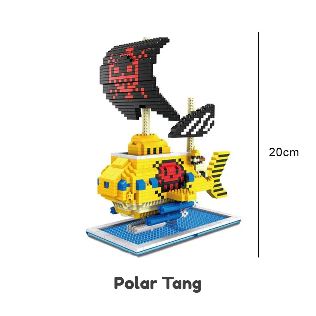 Cute Nano Block One Piece Pirate Ships Building Sets