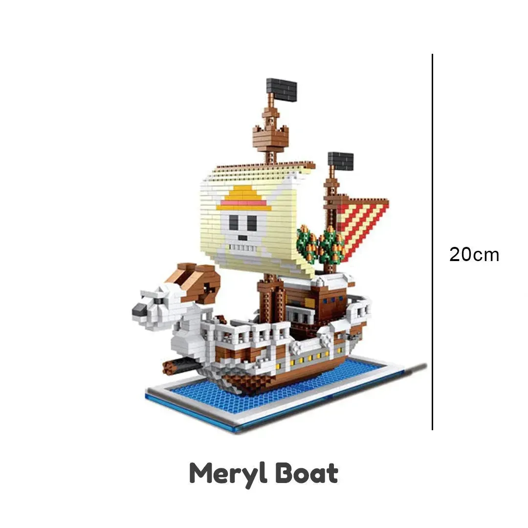 Cute Nano Block One Piece Pirate Ships Building Sets