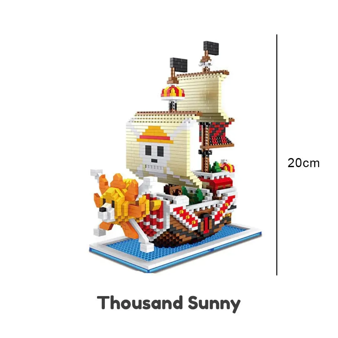 Cute Nano Block One Piece Pirate Ships Building Sets