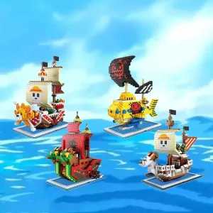 Cute Nano Block One Piece Pirate Ships Building Sets