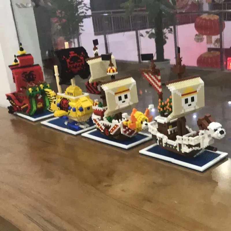 Cute Nano Block One Piece Pirate Ships Building Sets