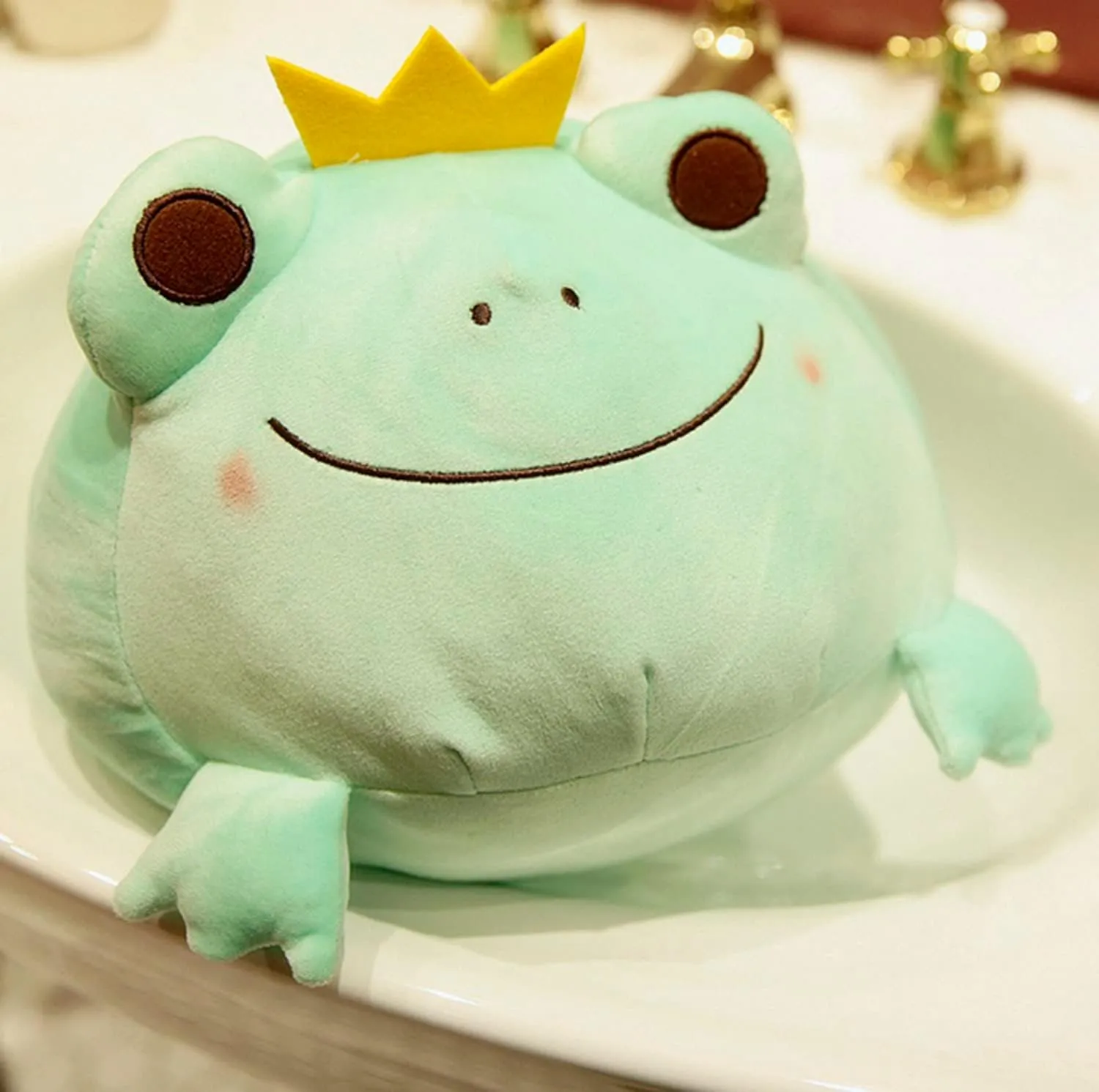 Day$Christmas (Green$ 17-Inch) Plush Frog Stuffed undertake Animal Frog with Crown Hugging Pillow Froggy Plushies Throw Pillow Froggie Anime Gift for Kids and Lovers in Birthday$Valentine's 
