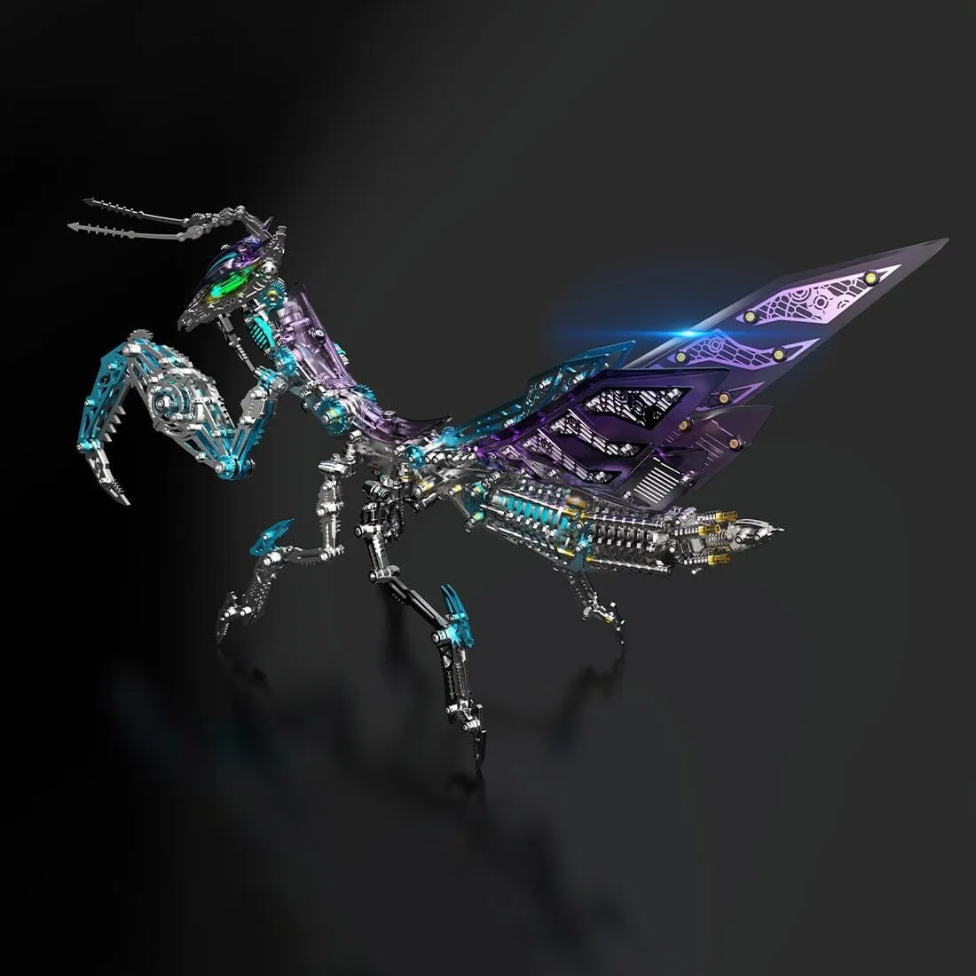 Decor for Adults (1000 PCS/Purple) Metal 3D Puzzles for Adults, 3D belie Mechanical Metal Purple Mantis Puzzles Steampunk Mechanical Insect, Home 