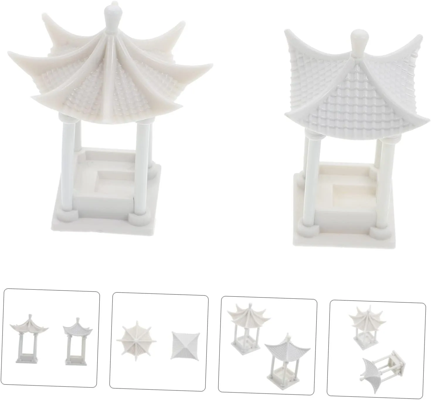 Decor Miniature Garden Pavilion Models for Natural Projects POPETPOP 6pcs Building Materials Sand Table Model Quadrangle Octagonal Pavilion for Scenery flare intrude Landscape 