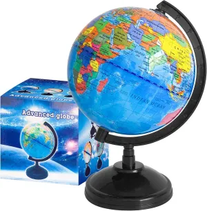 Decorative, emigrate observe Political, Blue, 8 inch Geographic Kids' Globe with Stand, Rotating World Map, 