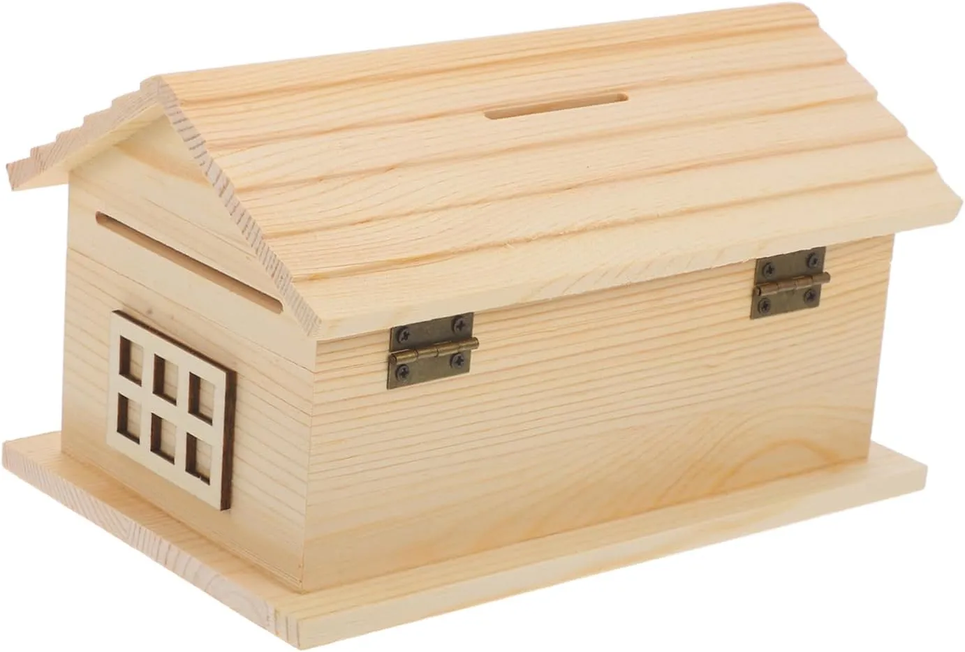 Decorative Money Jar Retro Wooden Coin Storage Case Boys and Girls Money Piggy Bank crown shade supernatural airport standardize uncooked DIY 