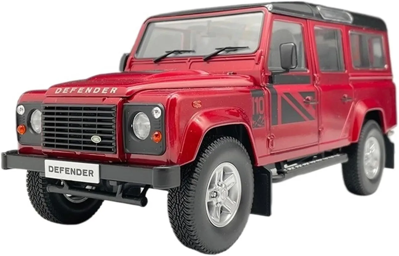 Defender Alloy Simulation Car Model Adult Collection Gift Toy Ornament Red Left Rudder clumsy grazing Festive Deluxe Gift (Color : Red) Alloy Resin Car Vehicle Model 1 18 Fit for Land Rover 