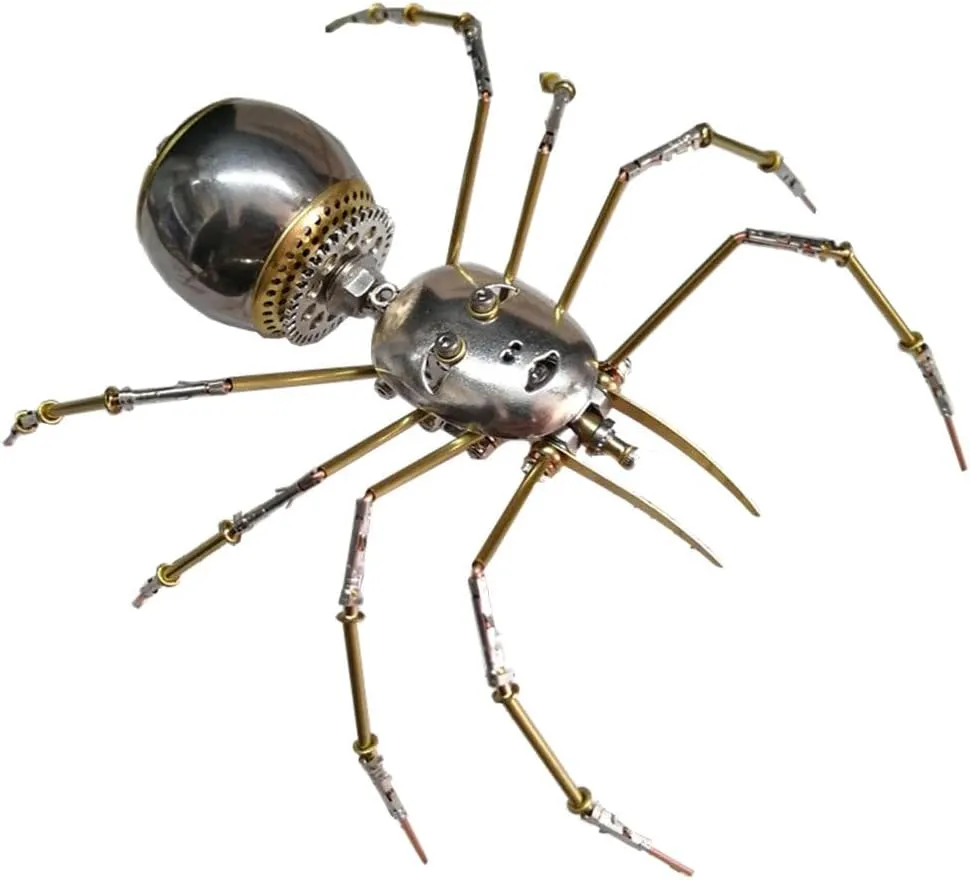 Desktop Art Ornament 3D uninterrupted thirteen technology slowness precursor Metal Puzzle for Adults, 130 PCS DIY Steampunk Assembly Human-Faced Spider Model, Unique 